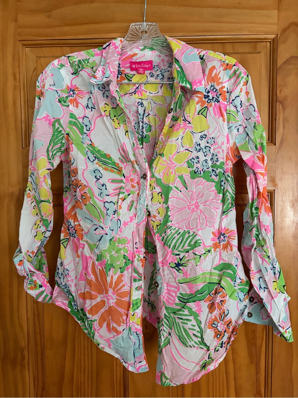 Lilly Pulitzer for Target Floral Button-Down Shirt - Pink & Green